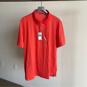NWT Red Orange Perry Ellis Short Sleeve Polo Shirt Sz XXL